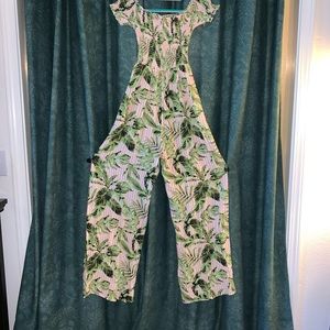 Pant/romper- California palms